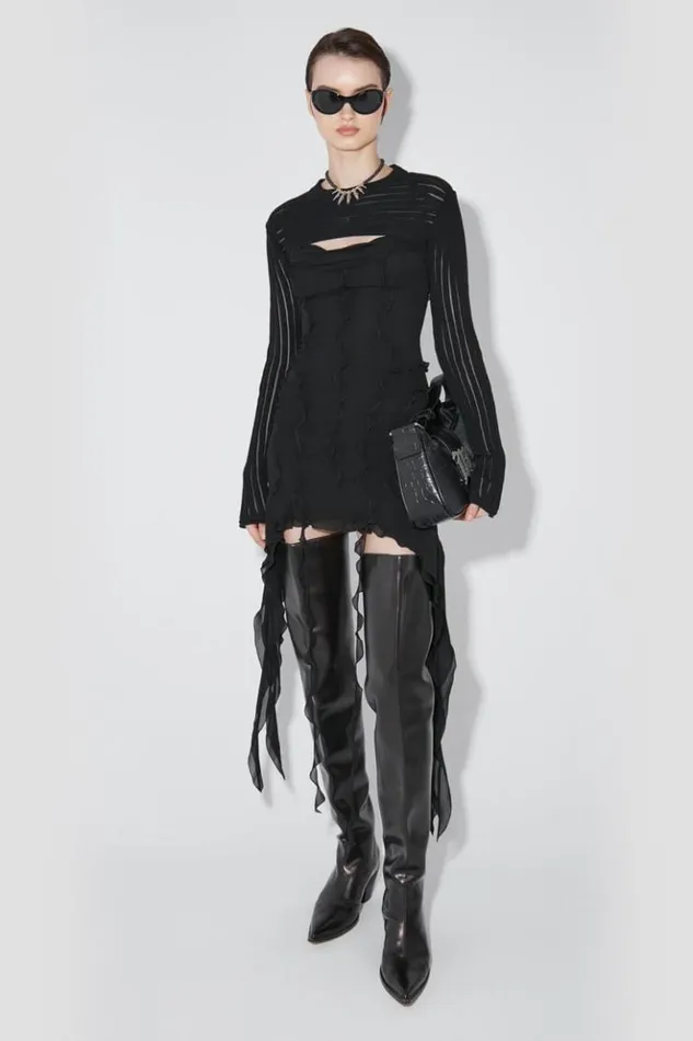 Women Dresses MISBHV Chiffon Mini Dress Black