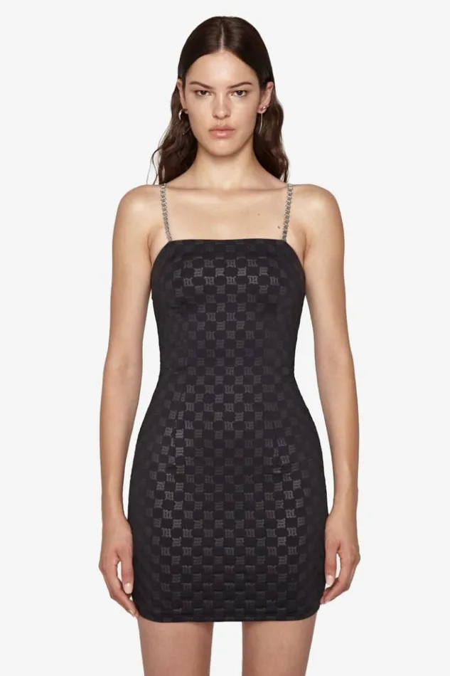 Women Dresses MISBHV Monogram Spaghetti Mini Dress Black