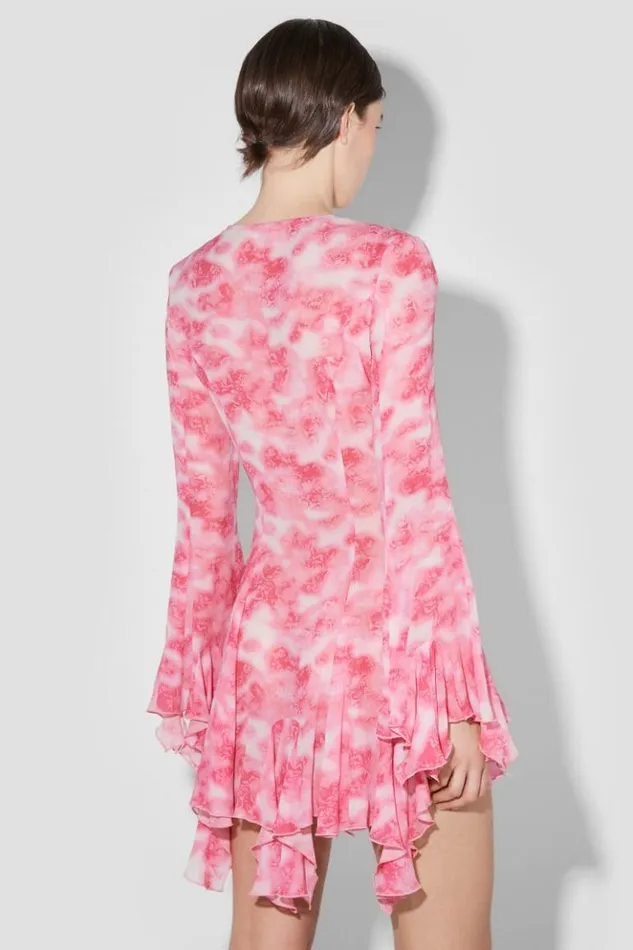 Women Dresses MISBHV Recycled Viscose Chiffon Lace Mini Dress Pink