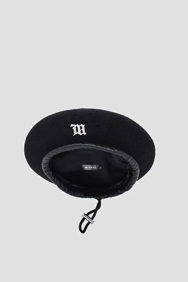 Women Hats MISBHV Signature Wool Beret Black