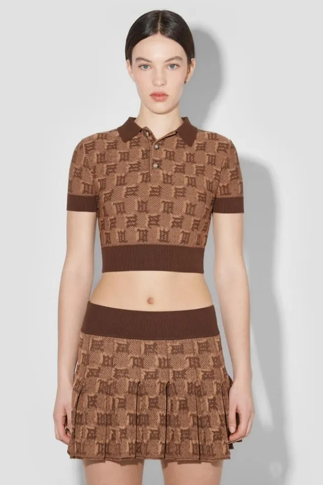 Women Knitwear MISBHV Knitted Monogram Polo Top Brown