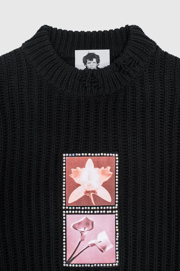 Women Knitwear MISBHV Lily Orchid Robert Mapplethorpe Sweater Black