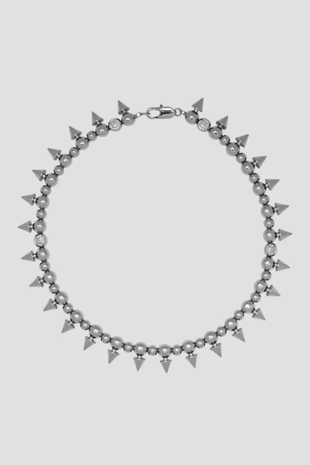 WomenMen Jewelry MISBHV Ball Chain Spike Necklace Silver