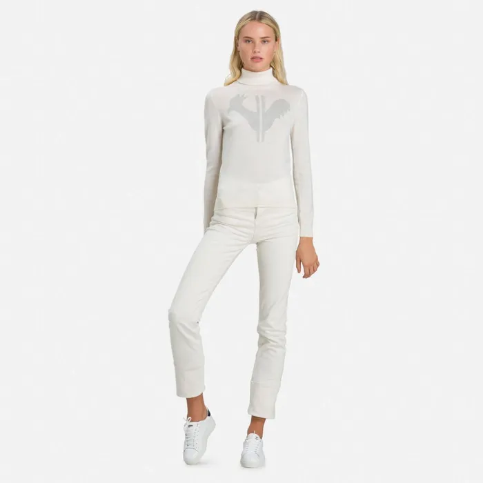 Women Women039s Classique Roll Neck Sweater White100 Rossignol Sweatshirts and Pullovers