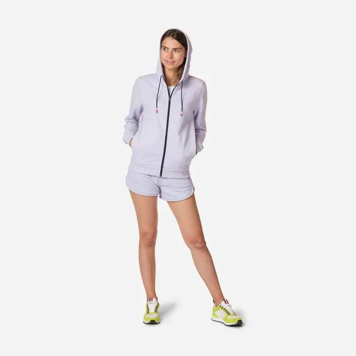Women Women039s Fullzip Hooded Logo Cotton Sweatshirt Lavendergrey Rossignol Sweatshirts and Pullovers