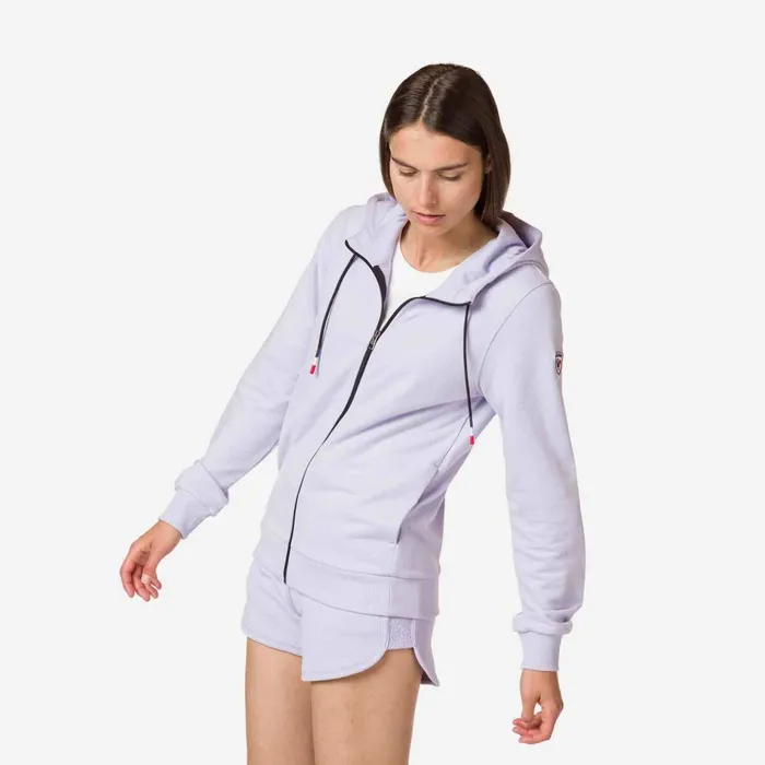 Women Women039s Fullzip Hooded Logo Cotton Sweatshirt Lavendergrey Rossignol Sweatshirts and Pullovers