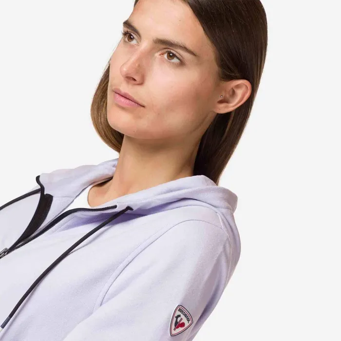 Women Women039s Fullzip Hooded Logo Cotton Sweatshirt Lavendergrey Rossignol Sweatshirts and Pullovers