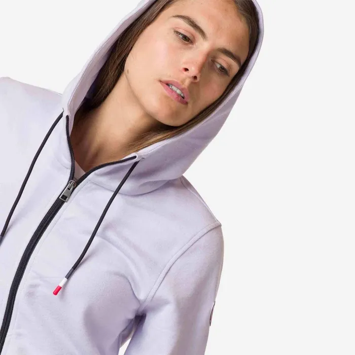 Women Women039s Fullzip Hooded Logo Cotton Sweatshirt Lavendergrey Rossignol Sweatshirts and Pullovers