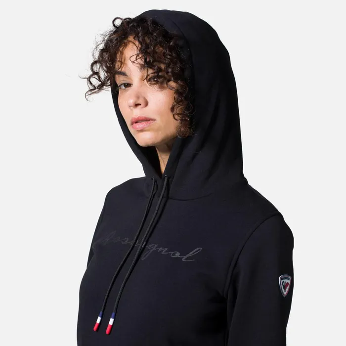 Women Women039s Hooded Logo Cotton Sweatshirt Black200 Rossignol Sweatshirts and Pullovers